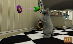 De Sims 3 Beestenbende: Oopsie-Daisy de kat aan het spelen met een speelgoedvogeltje