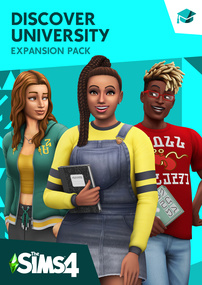 The Sims 4: Discover University packshot box art cover