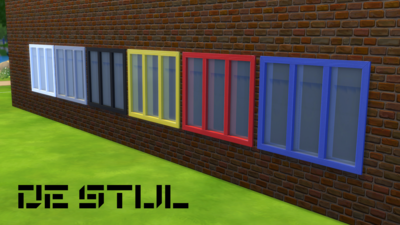 De Stijl Windows for The Sims 4