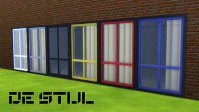 De Stijl Windows for The Sims 4