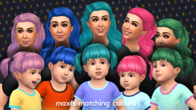 Maxis Matching Pigtails Hairdo for Toddlers