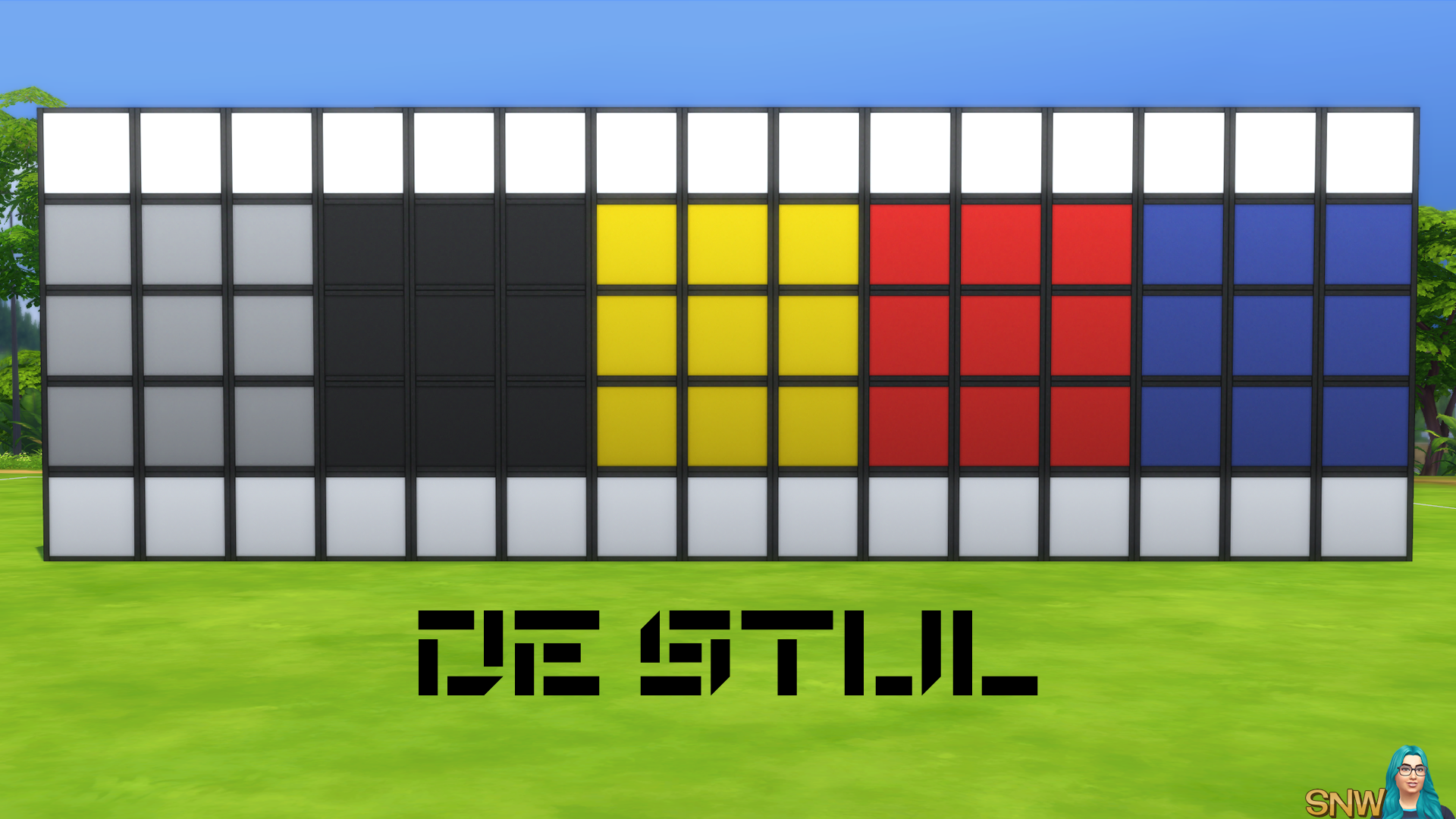 De Stijl Walls for The Sims 4