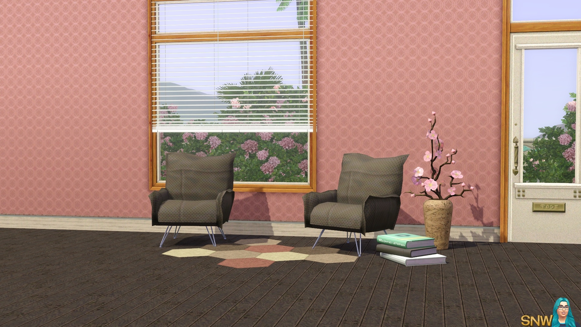 Spring Fling Retro pink wallpaper