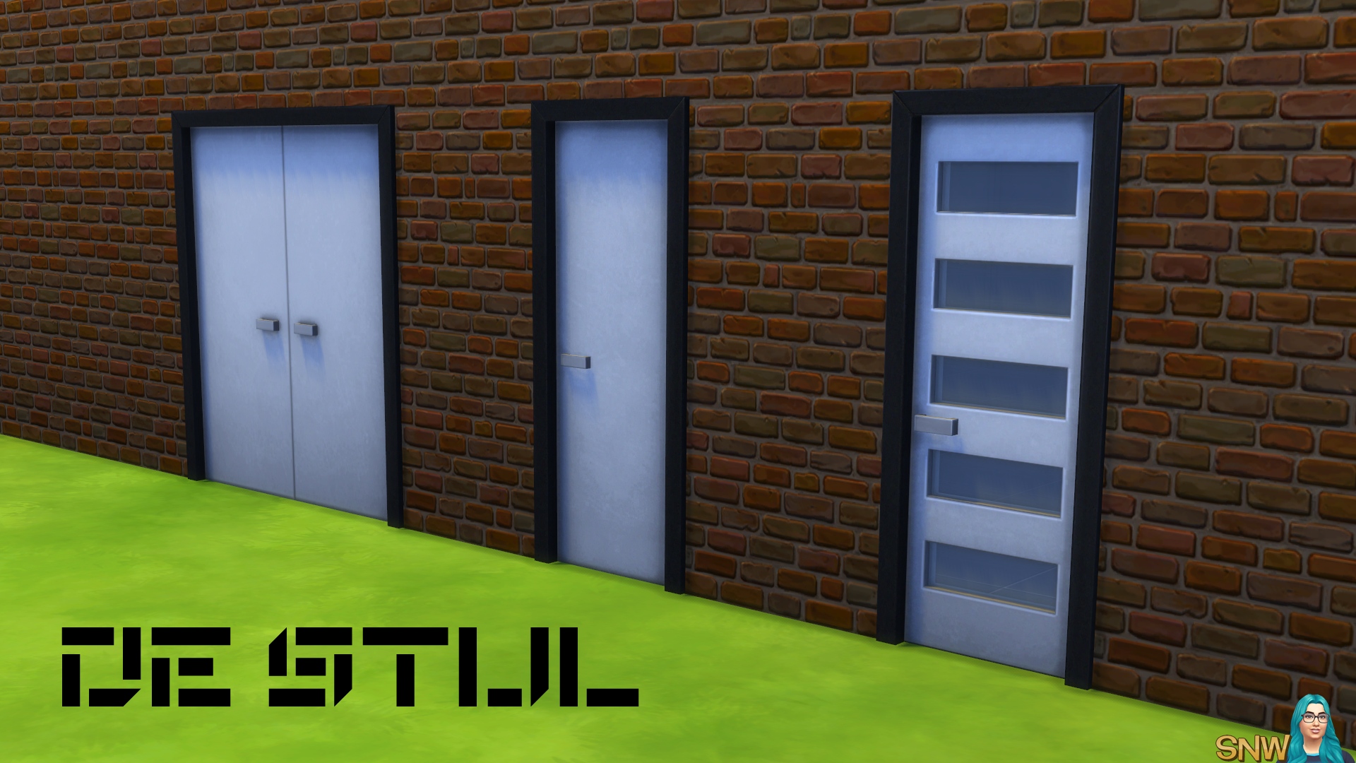 De Stijl Doors for The Sims 4