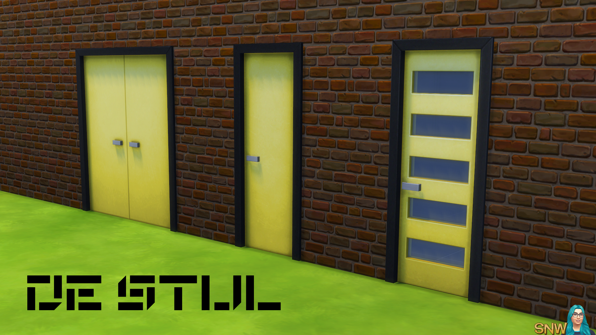 De Stijl Doors for The Sims 4