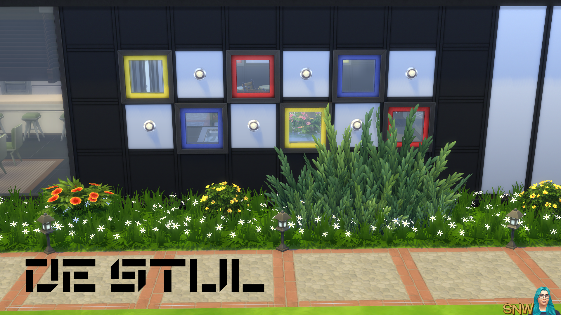 De Stijl Windows for The Sims 4