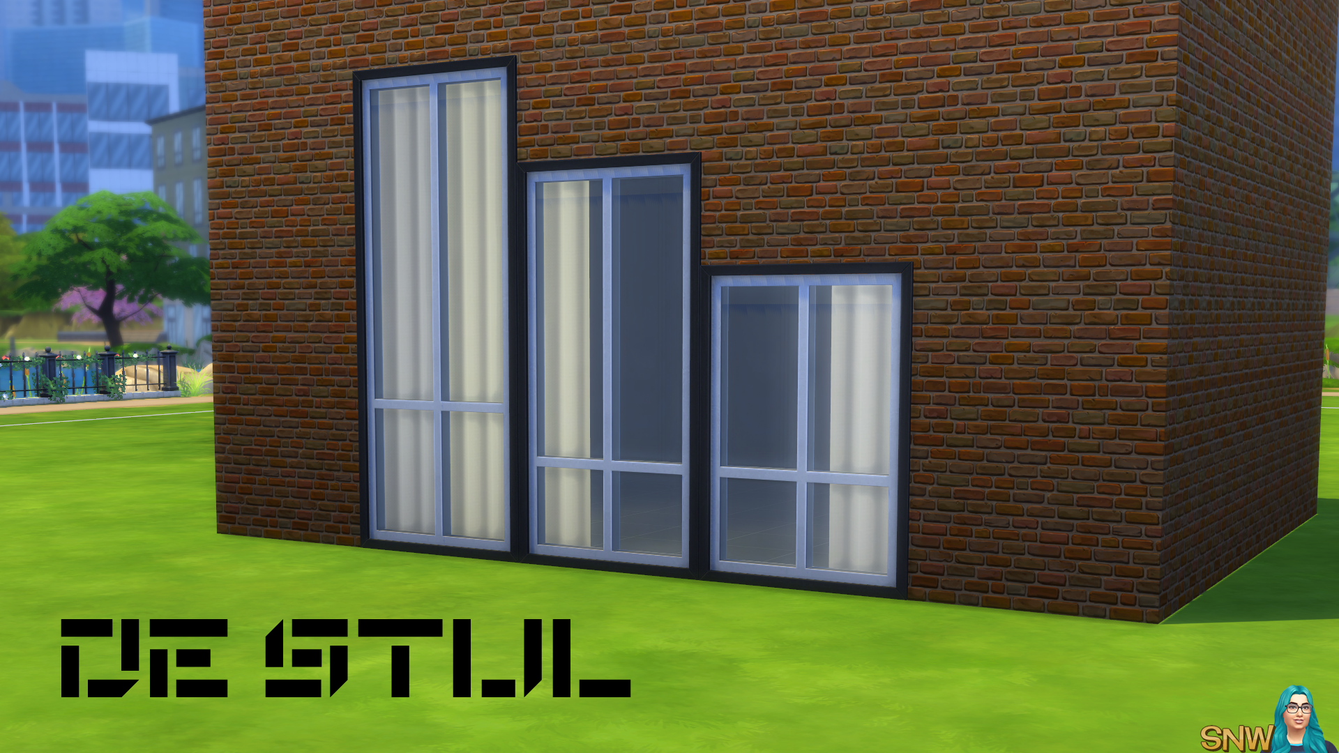 De Stijl Windows for The Sims 4