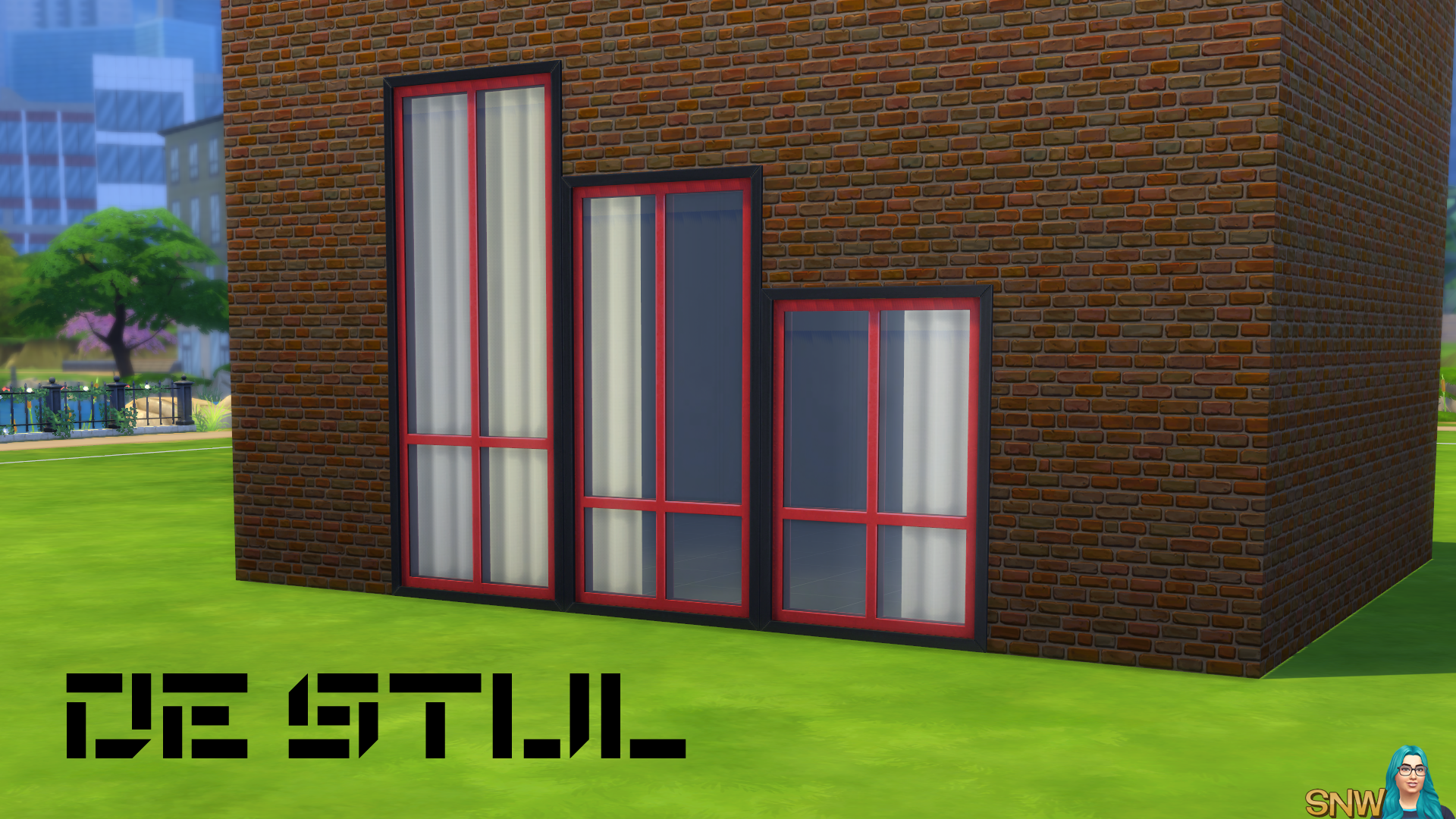 De Stijl Windows for The Sims 4