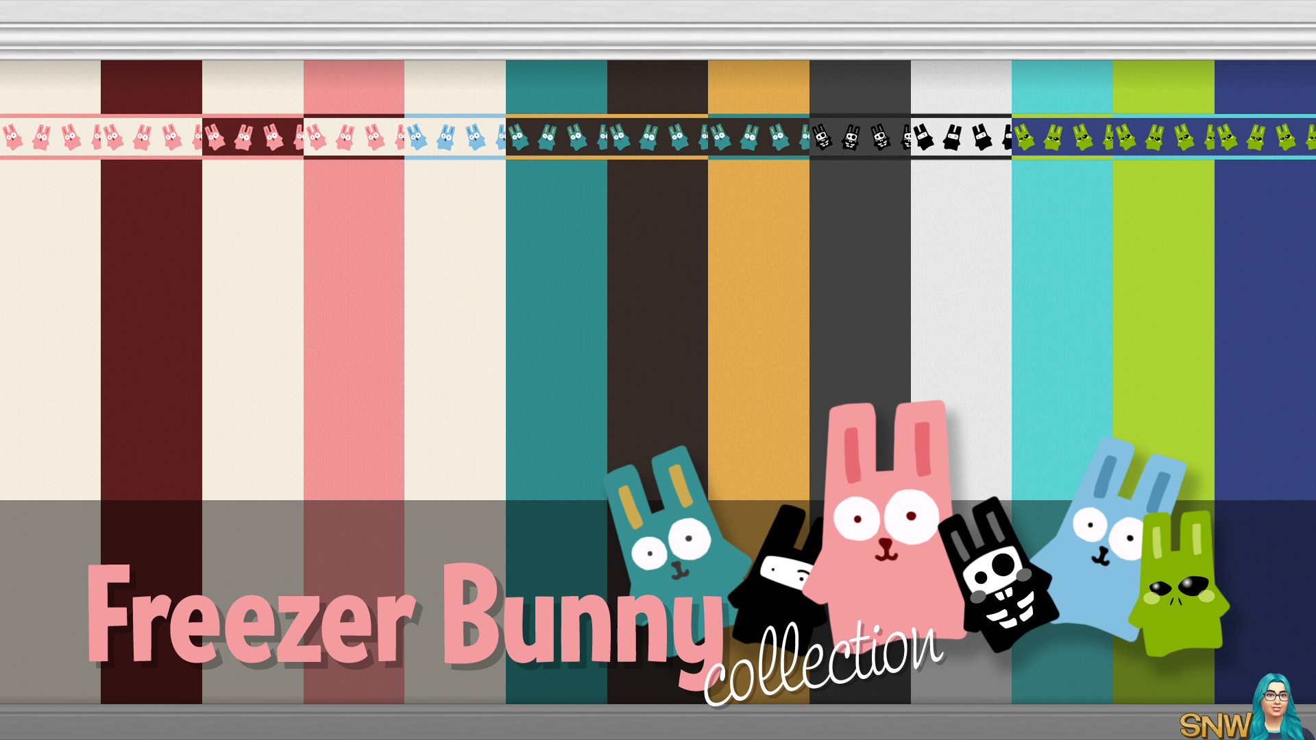 Freezer Bunny Collection: Top Border Wallpapers