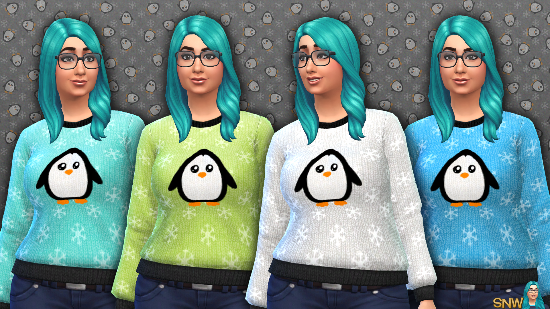 Women&#039;s Penguin Print Sweater