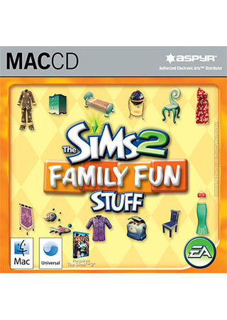 The Sims 2: Family Fun Stuff for Mac box art packshot jewel case