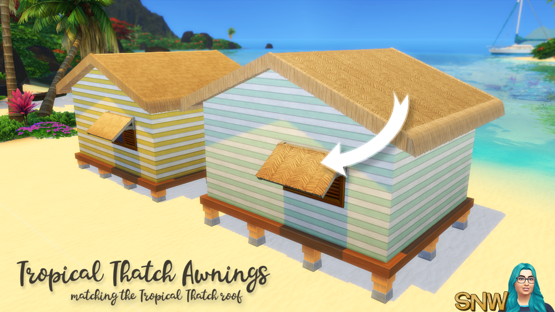 Tropical Thatch Awnings - matches Tropical Thatch roof from Island Living